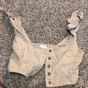 Tan tie crop top